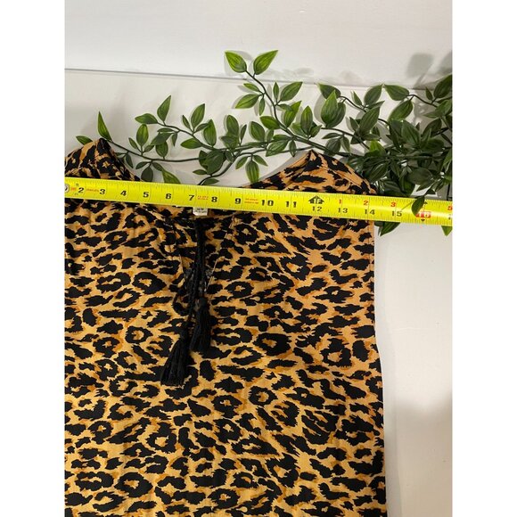 Beachlunchlounge Leopard Print Dress Medium Viscose Tassel Tie Waist & Neckline - Picture 13 of 16